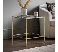 Aligarh Luxe Smoked Glass Side Table champagne