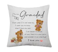 aligarian Grandad Gifts from Granddaughter Grandson Cushion Covers for Man Thanks Appreciation Gift Throw Pillow Cover Birthday (Grandad)