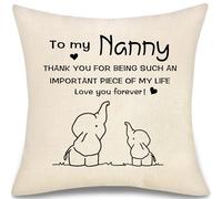 aligarian Nanny Gifts for Women Grandma Cushion Cover Ideas Personalised Gifts from Granddaughter Grandson Throw Pillow Cover Pillow Case Birthday Christmas Mother's Day Thanksgiving Day (Nanny)