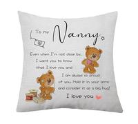 aligarian Nanny Gifts from Granddaughter Grandson Grandma Cushion Cover for Woman Thanks Appreciation Gift for Grandmother Throw Pillow Cover Birthday (Nanny)