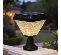 Alighting Decorative Solar Post Lights with Remote - Dusk to Dawn, Timer, 3 Color Modes + RGB, Dimmable and Adjustable Color Temp, Ideal for Patio, Driveway, Garden Lights Solar Powered Waterproof
