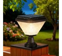 Alighting Solar Post Light with Remote Control, Dusk to Dawn Outdoor Fence Post Lights, 3 Colour Modes + RGB, Dimmable, Timer, Waterproof Solar Fence & Driveway Light