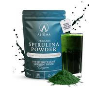 Aligma Organic Spirulina Powder 250g for Immune System Booster - Super Greens Powder Loaded with Vital Nutrients & High in Vitamins, Calcium, Gluten Free & Vegan Protein Powder |Resealable Package