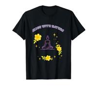 Align with Nature Spiritual Minimalist Inner Peace Design Value Graphic T-Shirt, Men, Black, S
