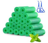 Aligner Chewies for Invisalign Aligners Mint Scented (20 Pcs Green) and Aligner Removal Tool (2 Pcs Blue)