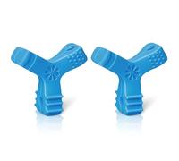 Aligner Chewies, Triple-End Orthodontic Chew Tool with Soft Hollow-Core & Grooved Bite - Comfortable Tray Seaters for Pain Relief, Daily Use (Pack of 2) (Blue)