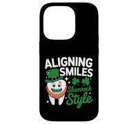 Aligning Smiles Shamrock Style - Dentist St Patricks Day Case for iPhone 14 Pro