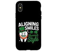 Aligning Smiles Shamrock Style - Dentist St Patricks Day Case for iPhone X/XS