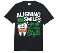 Aligning Smiles Shamrock Style - Dentist St Patricks Day Comfort Colors Adult Heavyweight T-Shirt