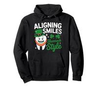 Aligning Smiles Shamrock Style - Dentist St Patricks Day Pullover Hoodie