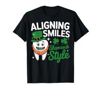 Aligning Smiles Shamrock Style - Dentist St Patricks Day T-Shirt
