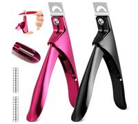 ALIIP 2-Pack Nail Clippers for Acrylic Nails with 20 Magnets,Professional Stainless Steel Nail Tip Cutter Rustproof Sharp,Salon & Home DIY Manicure Tools,for Acrylic Extensions, False Nails and Tips