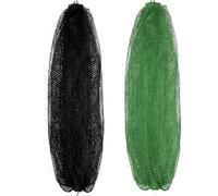 ALIIP African Net Sponge 2-Pack, Exfoliating Body Scrubber with Rope Handles, Long Stretch Bath & Shower Net for Deep Cleansing, Black & Dark Green