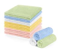 ALIIP Bamboo Face Cloth, 10 Pack Microfibre Face Cloth,25 x 25 cm Ultra Soft & Gentle Reusable Flannels for Makeup Removal and Baby Care, Suitable for Sensitive Skin