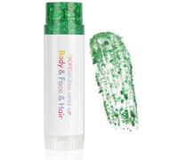 ALIIP Body Glitter Stick for Face Body Hair, Chunky Sparkling Shimmer Gel with Holographic Sequins, Waterproof Long Lasting Festival Makeup for Rave Party Carnival Cosplay, Green