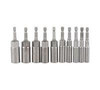 Aliisare 10Pc 1/4 Inch Wrench Hex Bit Socket Set Deep Long 1/2 Inch Impact Drill Socket Adapter Drill Bits
