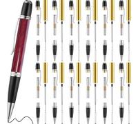 Aliisare 12-Pack Wooden Pen Set Rotating Ballpoint Pen Set with Replacement Copper Turntable DIY Classroom Supplies B