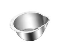 Aliisare Rice Washer Strainer Bowl Stainless Steel Rice Washing Bowl Rice Colander Fruit and Vegetable Strainer Kitchen Tool A