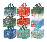 Alikiai 18 Pack Christmas Bags, Reusable Tote Bags with Handles, Extra-Large Capacity, Premium Quality, Waterproof, Perfect for Gifts, Snacks, Candies, Toys, Daily Necessities