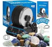 AliKids 3.6LB Professional Rock Tumbler Kit, 3 Speed Settings & Digital 9-Day Timer, Rough Gemstones, 4 Polishing Grits