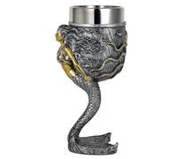 alikiki Fantasy Mermaid Octopus Wine Goblet - Sparkling Silver Tail Chalice Cup - 7oz Stainless Steel Drinking Vessel - Novelty Gothic Gifts for Birthday Men Women Bar Party Drinkware Decorations