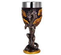 alikiki Flame Dragon Goblet Dungeons and Dragons Gift Chalice Wine Goblet- 7oz Stainless Steel Medieval GOT Dragon Game Cup of Thrones Merchandise Themed Party Decoration