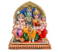 alikiki Full Shiva Family Statue - 5.1Inch Murti Shiva Family Diwali Gift Pooja Item Puja Gifts for Indian Friends Man Woman Family Home Temple Office Mandir Altar Shine Yoga Studio Meditation Room