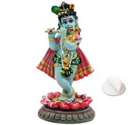 alikiki Hindu God Krishna Idol - 3.9”H Indian Little Krishna Statue for Car Dashboard Home Office Temple Mandir Altar Pooja Item Diwali Puja Figurine