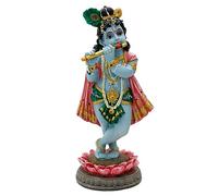 alikiki Hindu God Lord Krishna Statue - 8.3”H India Idol Krishna Figurine Puja Item Pooja Gift for Indian Diwali Home Altar Temple Mandir Meditation Room Yoga Studio Spiritual Decors