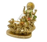 alikiki Hindu God Lord Surya Statue - India Home Temple Mandir Puja Idol Pooja Item Indian Diwali Decor Murti Staue Religious Meditation Yoga Room Altar Decoration Handicraft Figurine