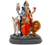 alikiki Hindu Shiva Shakti Statue - 6.5”H Indian God Idol Lord Shiva Murti Item Home Office Temple Mandir Shrine Altar Pooja Decor India Diwali Puja Gifts for Friends Relative