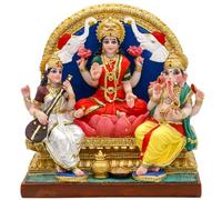 alikiki Lakshmi Ganesha Saraswati Statue 6.3”H Indian Laxmi Ganesh Idol Figure Murti Item Hindu Home Office Temple Mandir Shrine Altar Pooja Decor India Diwali Puja Gifts for Friends