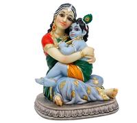 alikiki Maa Yashoda Krishna Murti Statue - 5.7” Hindu God Lord Krishna Idol Gift for Devotee of Indian Pooja Item Birthday Diwali Gifts for Friend Family Office Home Temple Mandir Puja Decor