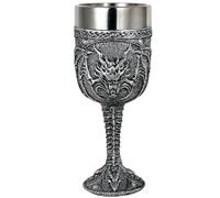 alikiki Medieval Roaring Dragon Wine Goblet - 7oz Dungeons and Dragons Goblet Fantasy Dragon Chalice Cup Ideal Novelty Gothic Father Day Gift Party Idea Drinking Cup