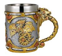 alikiki Medieval Steampunk Dragon Mug - 15.8oz Renaissance Mechanical Dragons Beer Stein Tankard Stainless Coffee Cup Father Day Gift Mug for Dragon Collector Lovers Themed Party Decoration