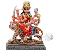 alikiki Small Maa Durga MATA Statue - 4.1” H Durga Sculpture India God Hindu Goddess Murti Hindu Pooja Item for Home Office Temple Mandir Altar Puja Diwali Gifts Diwali Decor