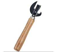 Alikworld Stainless-Steel Side-Cut Can Opener with Ergonomic Wood Handle - Kitchen, Camping & Emergency Prep Tool
