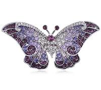 Alilang Empress Monarch Winged Butterfly Crystal Rhinestone Brooch Pin