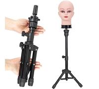 AliLeader 25 Inch Wig Stand Tripod - Adjustable Wig Mannequin Head Stand for Training Heads And Canvas Block Head (Black, Mannequin Head Not Included)