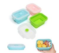 Alimat PluS 3 Pack Silicone Collapsible Food Containers with Lids 350ml | Small Capacity Collapsible Storage Containers for Outdoor and Kitchen