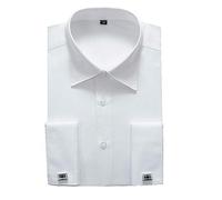 Alimens & Gentle French Cuff Regular Fit Dress Shirts (Cufflink Included), White New, 21" Neck 35" Sleeve