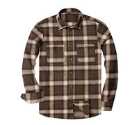 Alimens & Gentle Men's Button Down Regular Fit Long Sleeve Plaid Flannel Casual Shirts, Brown Yellow Plaid, Large