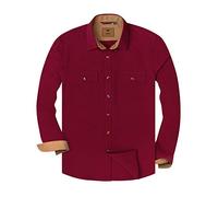 Alimens & Gentle Men's Button Down Regular Fit Long Sleeve Plaid Flannel Casual Shirts - red - XL Tall