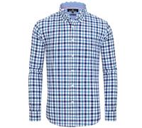 Alimens & Gentle Men's Classic Button Down Collar Shirt, Blue, Check, M