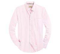 Alimens & Gentle Men's Classic Button Down Collar Shirt, Light Pink Webbing, S