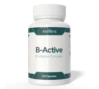 Aliment B-Active B Vitamin Complex + CoQ10 & L-Carnitine - Energy, Metabolism & Immune Support | Helps Reduce Tiredness & Fatigue | Vegan, Gluten Free | UK Made | 60 Capsules