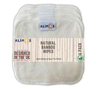 Alimos Bamboo Baby Wipes & Makeup Remover Reusable, Washable, Super Soft, Absorbent Pack of 6 Size Naturally Anti-Bacterial 15x15 cm