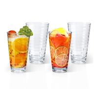ALIMOTA Juego de 4 vasos apilables, vasos de plástico, vasos de agua, Aptos para lavavajillas, Aptos para bebidas frías y calientes, vasos Largos, vasos irrompibles (525 ml)