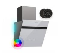 Klarstein Alina Cooker Hood - 570 m³/h Extractor, Touch Control, A Energy Efficiency, LED Lighting, Quiet 54 dB, Exhaust & Recirculation, 39.8x114x37.6 cm, White