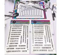 Alinacutle 2pc Stripe Clear Stamps with 1pc Tag Die, Sentiments Stamp Banner,Paper Craft Metal Die-Cuts,Scrapbooking Cutting…